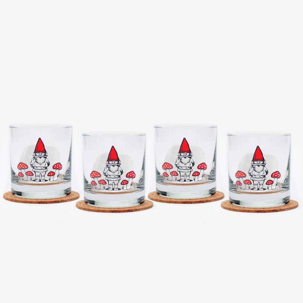 Gnome Rocks Glass Set of 4-Counter Couture