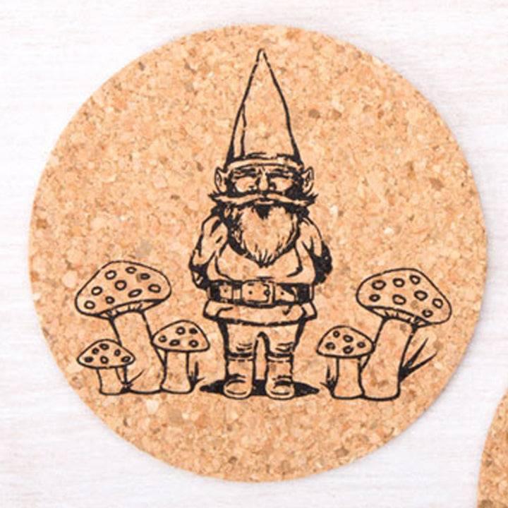 Gnome Cork Coaster - Hand-Printed - Eco-Friendly - Locally Made - Counter Couture