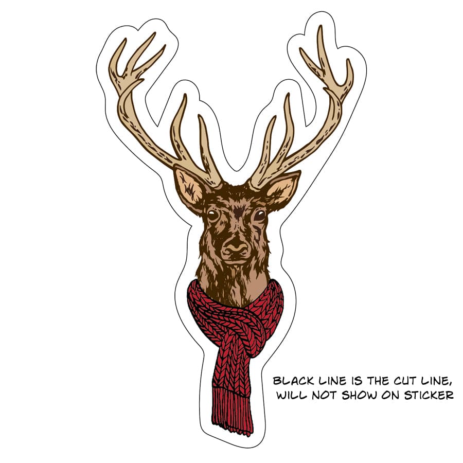 Holiday Deer Sticker - Counter Couture