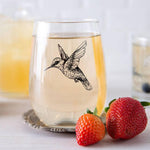 Nature Stemless Wine Glass Set of 4 - Bee, Hummingbird, Dragonfly, and Owl - Counter Couture