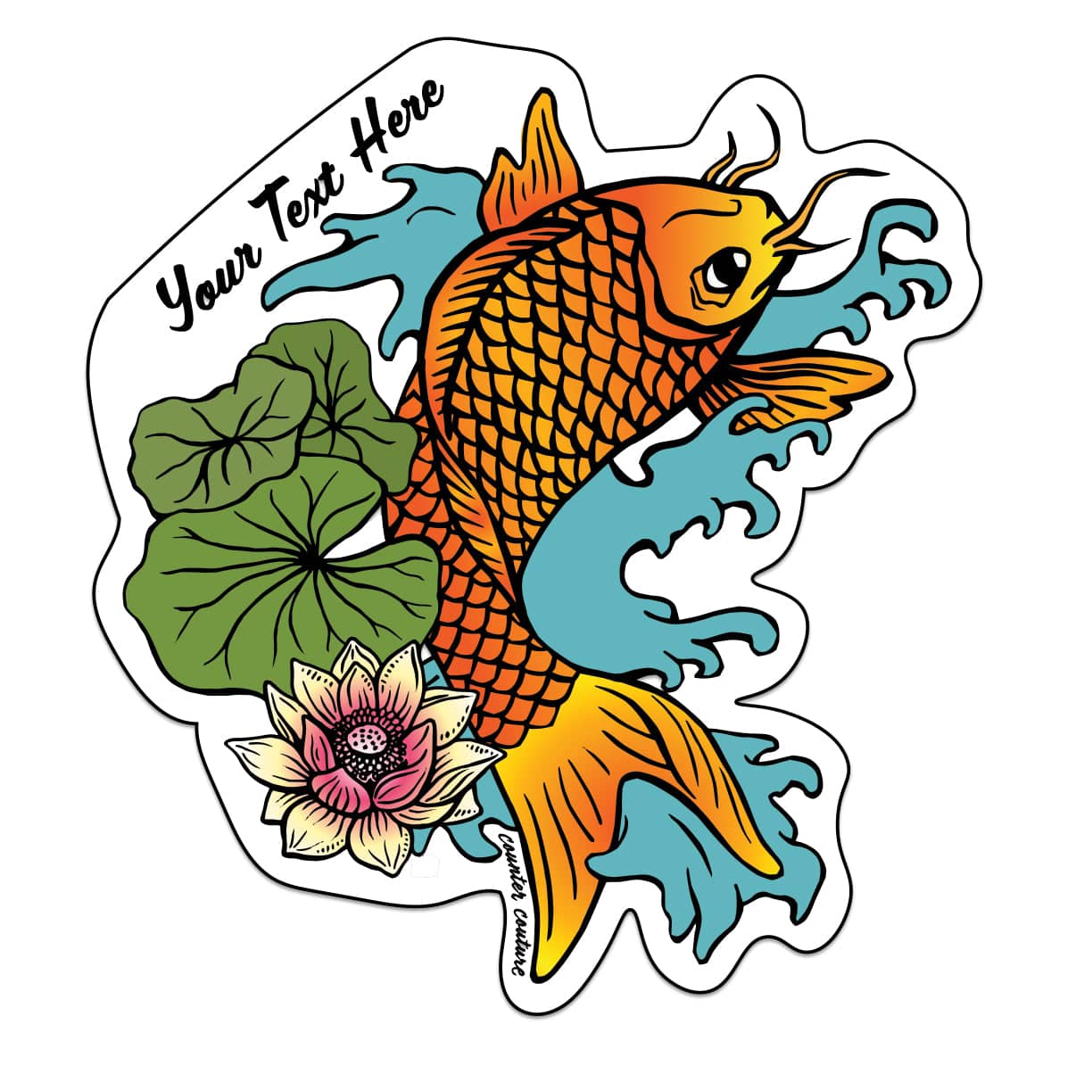 Sticker - Koi Fish Name Drop - Counter Couture