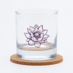 Lotus Rocks Glass - 11oz Whiskey Glass - Locally Made - Counter Couture