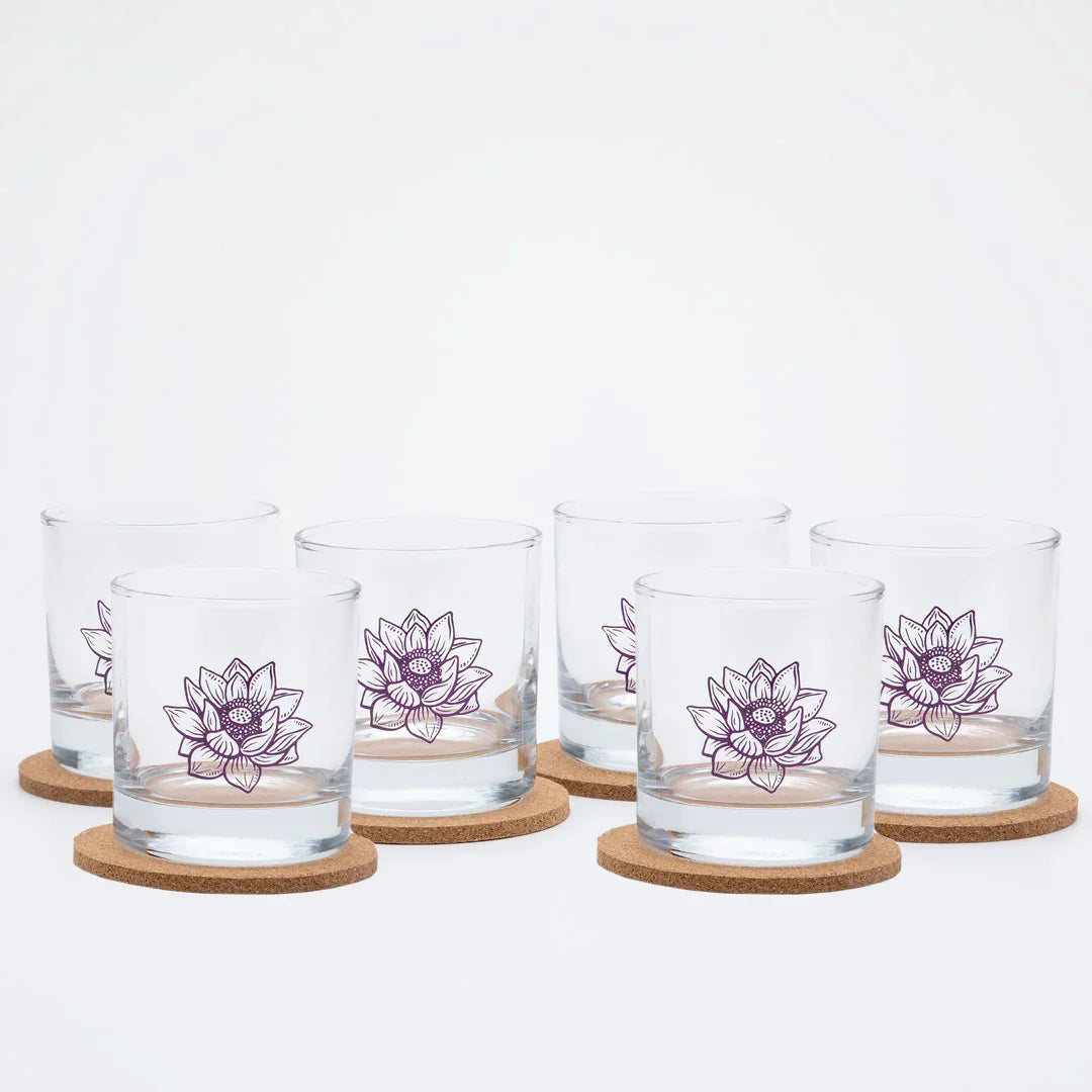 Lotus Rocks Glass - 11oz Whiskey Glass - Locally Made - Counter Couture