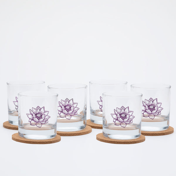 Lotus Flower Rocks Glass Gift Set of 6-Counter Couture
