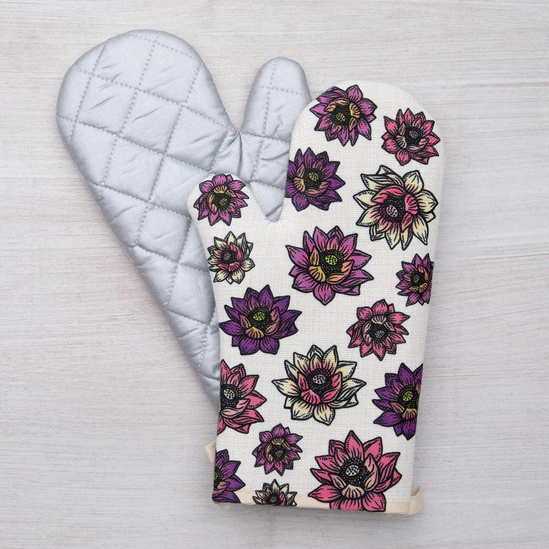 Lotus Oven Mitt - Heat Resistant, Unique Kitchen Accessory, Perfect Yoga Gift - Counter Couture