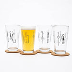 Lures Pint Glass - 16oz Beer Glass - Made in the USA - Counter Couture