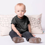 Toddler Map T-shirt - Smoke, Customizable, State Pride - Counter Couture