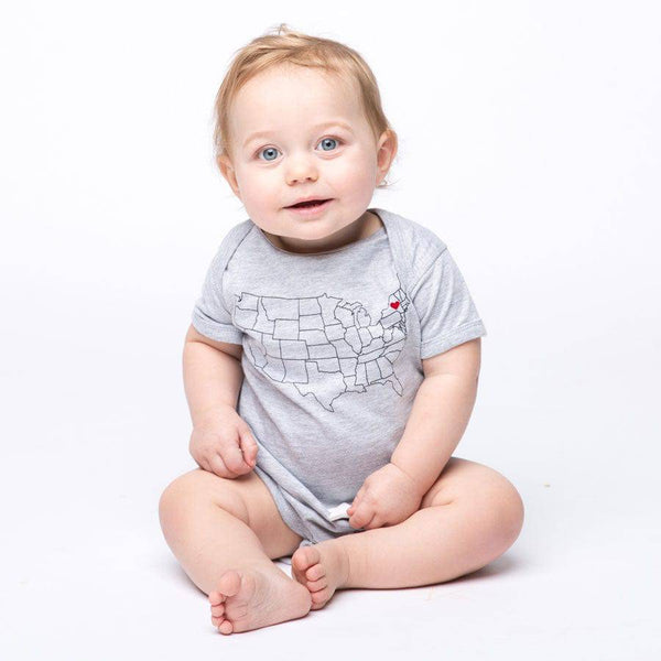 Map Infant One Piece - Heather Grey-Baby-Counter Couture
