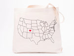 Customizable Map Canvas Tote Bag - Eco-Friendly, Perfect for Shopping & Gifts - Counter Couture