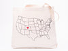 Map Printed Canvas Tote Bag - Counter Couture