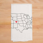 Map State Pride Flour Sack Towel - Customizable, Eco-Friendly - Counter Couture