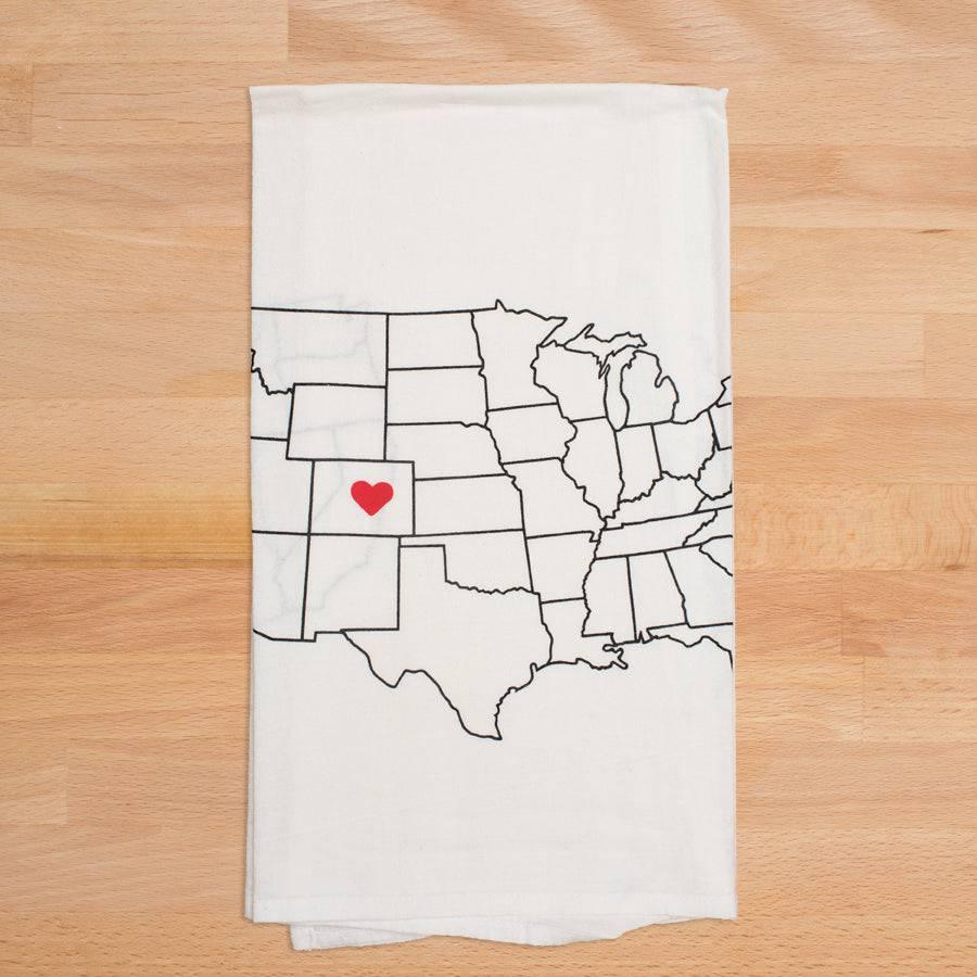 Map State Pride Flour Sack Towel - Customizable, Eco-Friendly - Counter Couture