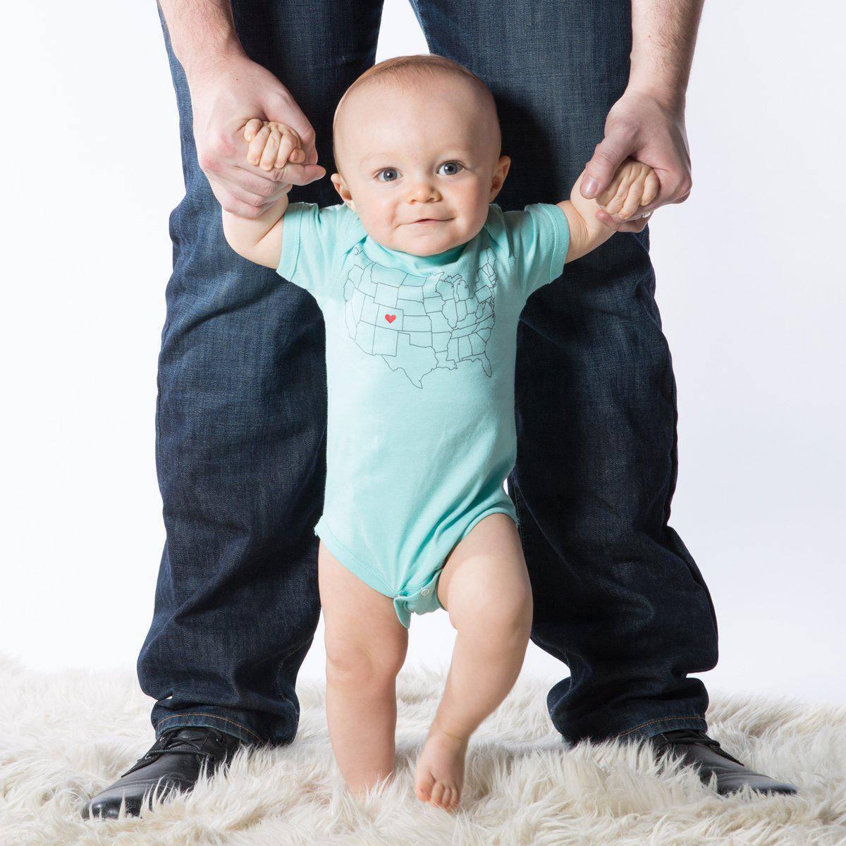 Map Baby Bodysuit - Chill, Customizable, State Pride - Counter Couture