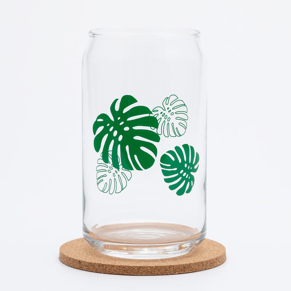Monstera Plant Iced Coffee Can Glass - Counter Couture