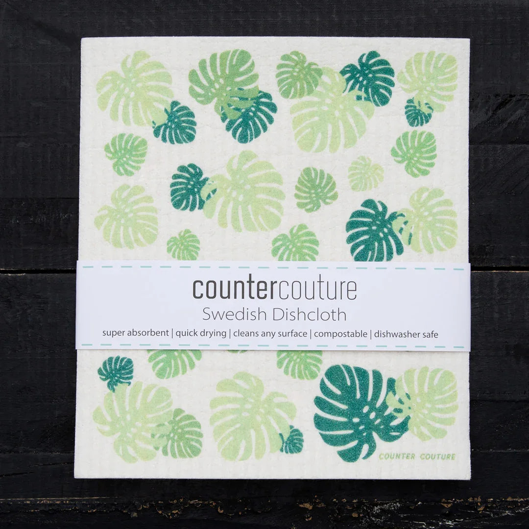 Monstera Swedish Dish Cloth - Eco-Friendly & Biodegradable - Counter Couture