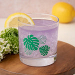 Monstera Rocks Glass - 11oz Whiskey Glass - Locally Made - Counter Couture