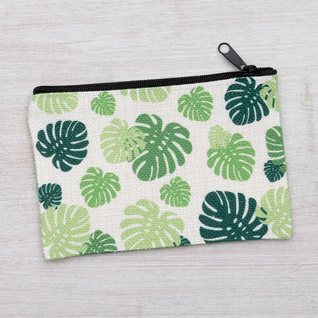 Monstera Zipper Pouch - Counter Couture