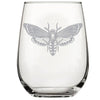 Silver Moth Wine Glass Halloween Gift -Counter Couture