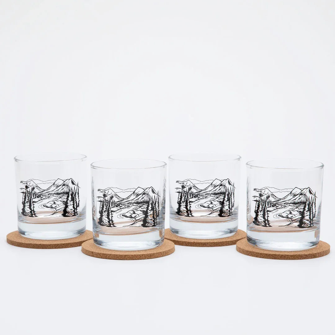 Mountain Rocks Glass - 11oz Whiskey Glass - Locally Made - Counter Couture