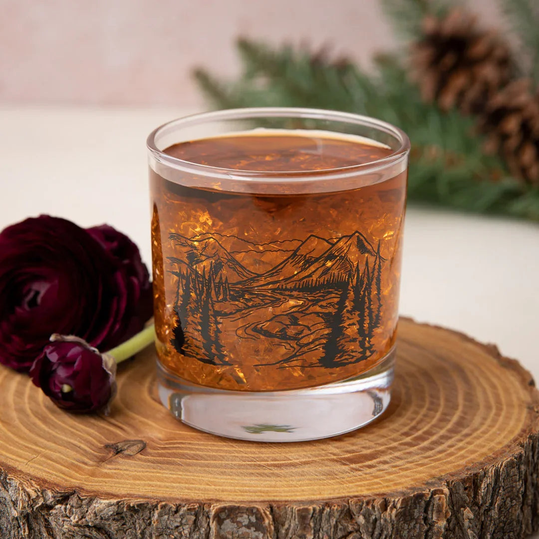 Mountain Rocks Glass - 11oz Whiskey Glass - Locally Made - Counter Couture
