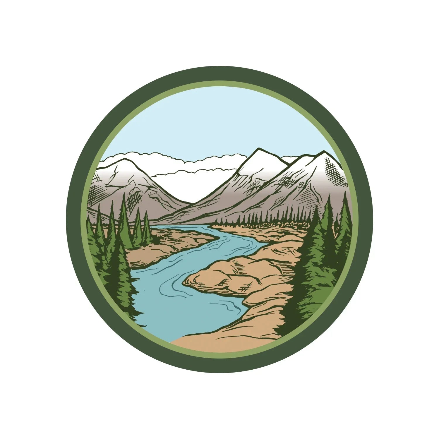 Mountains Badge Sticker - Counter Couture