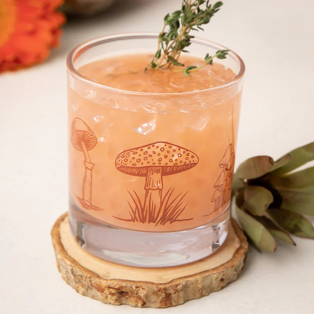 Mushroom Rocks Glass - 11oz Whiskey Glass - 100% Lead Free - Counter Couture