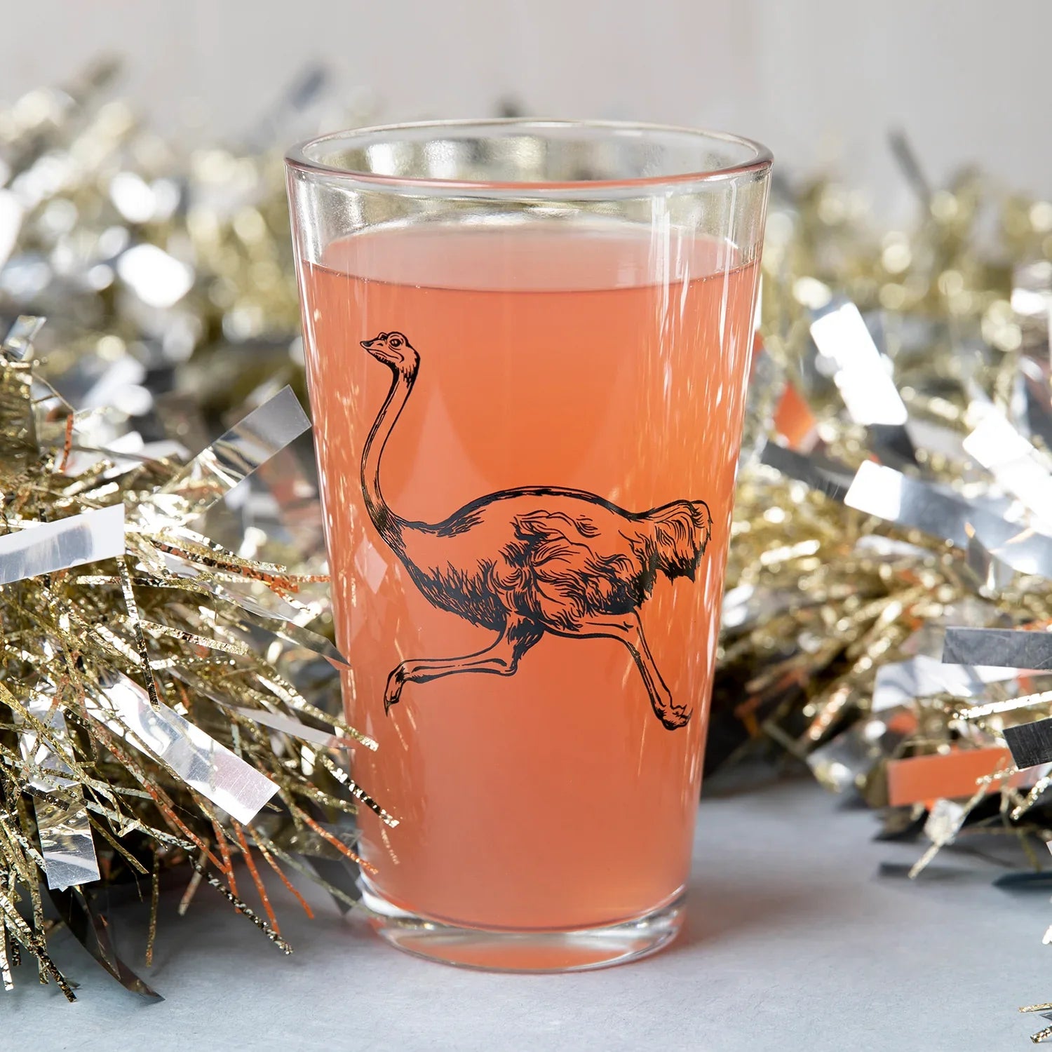 Ostrich Pint Glass - 16oz Beer Glass - Locally Made - Counter Couture