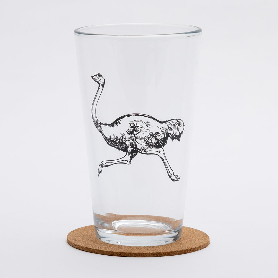 Ostrich Beer Pint Glass - Counter Couture