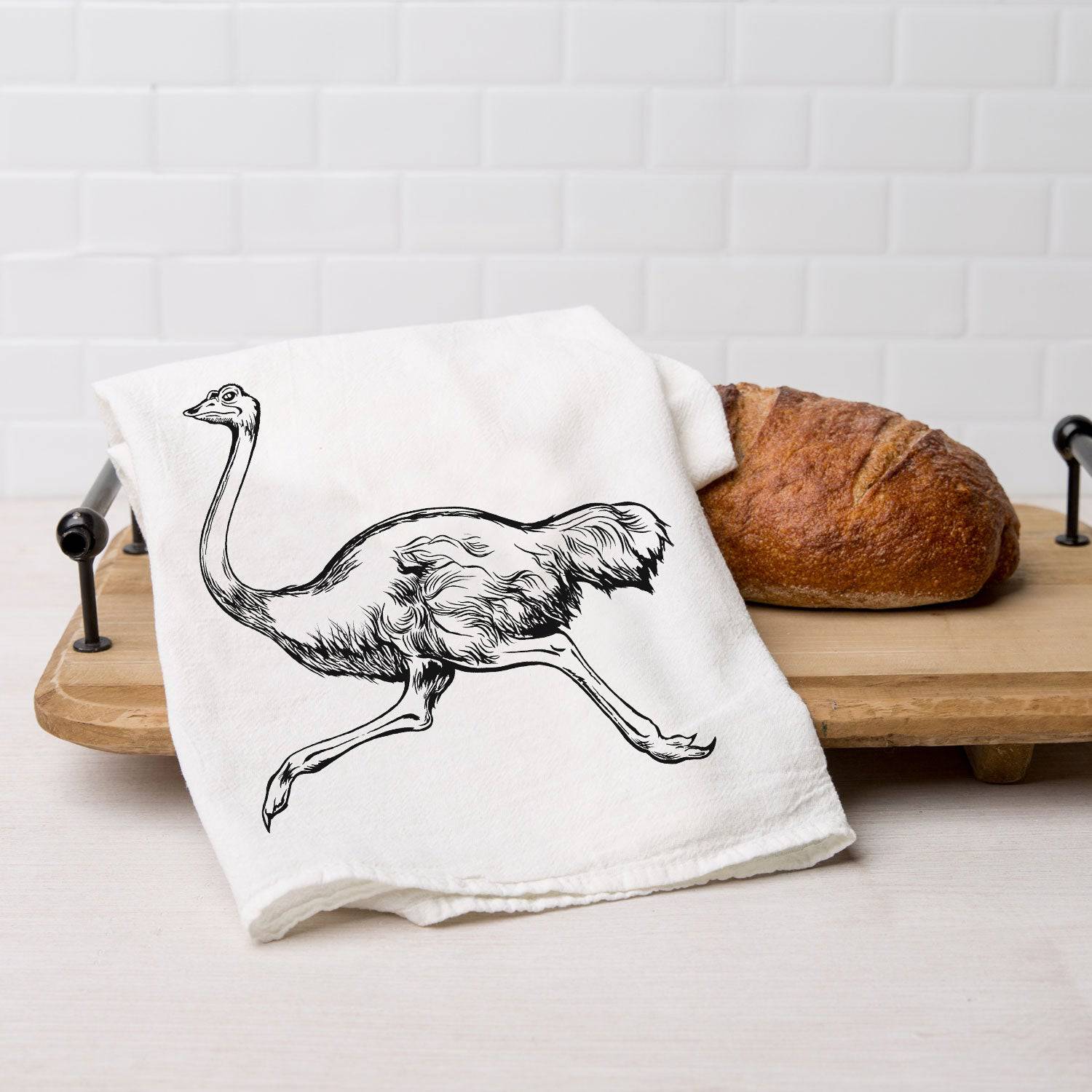 Ostrich Flour Sack Towel -  Dish Towel - Hand Towel - Counter Couture