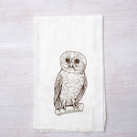 Owl Flour Sack Towel - Eco-Friendly, Hand-Drawn Design - Counter Couture