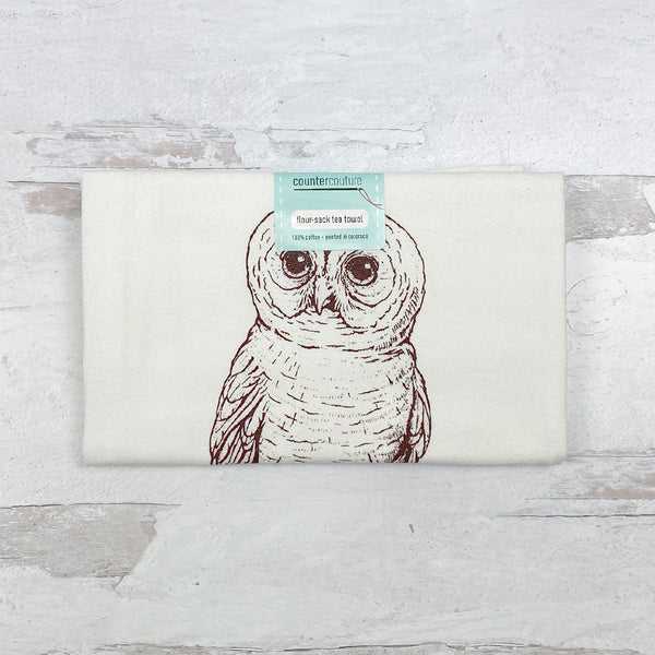 Owl Printed Tea Towel - Dish Towel - Housewarming Gift - Counter Couture