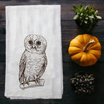 Owl Flour Sack Towel - Eco-Friendly, Hand-Drawn Design - Counter Couture