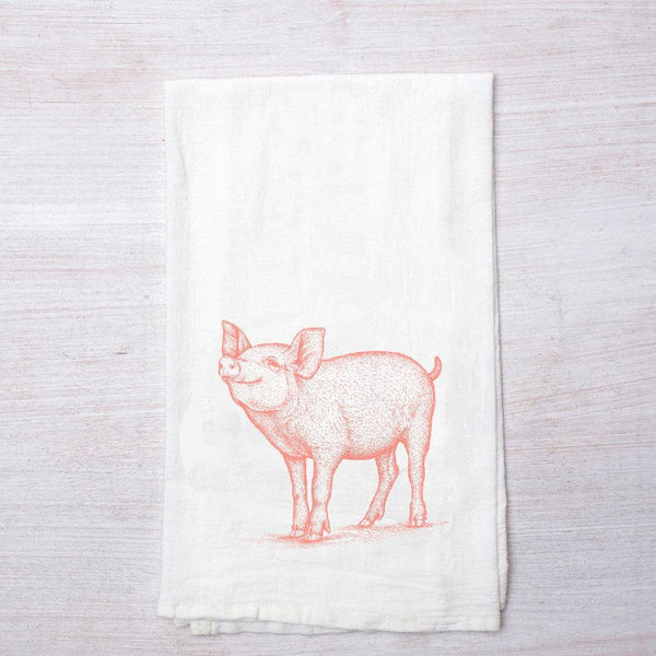 Prize Pig Cottagecore Printed Towel - Housewarming Gift - Flour Sack Towel - Counter Couture