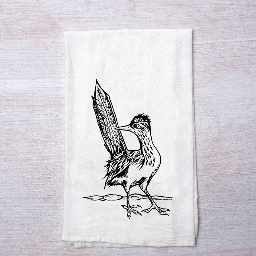 Roadrunner Flour Sack Towel - Eco-friendly, Hand-Drawn - Counter Couture