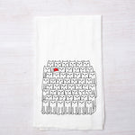 Santa Cats Flour Sack Towel - Eco-Friendly, Hand-Drawn - Counter Couture
