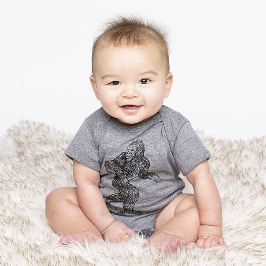 Sasquatch Baby Bodysuit - Eco-Friendly, Hand-Drawn, 3-18 Months - Counter Couture