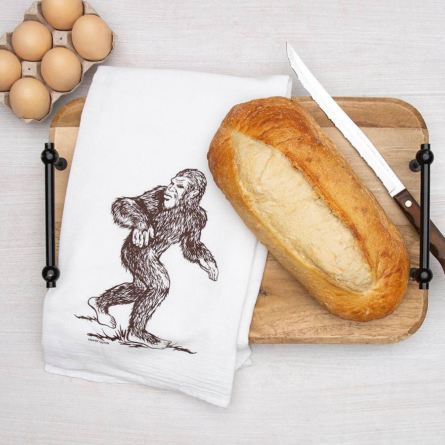 Sasquatch Flour Sack Tea Towel - Eco-Friendly | Hand-Drawn - Counter Couture