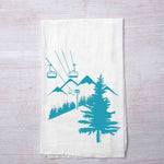 Ski Lift Flour Sack Towel - Eco-Friendly, Hand-Drawn - Counter Couture