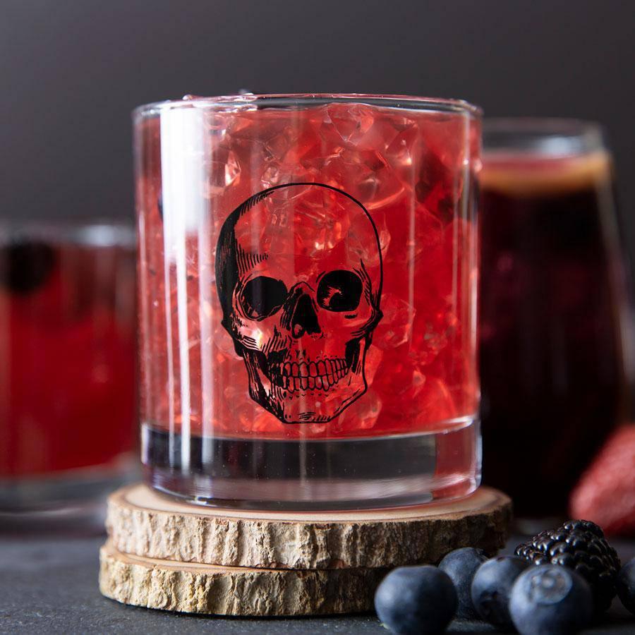 Skull Rocks Glass - Black - 11oz Whiskey Glass - Lead Free - Counter Couture