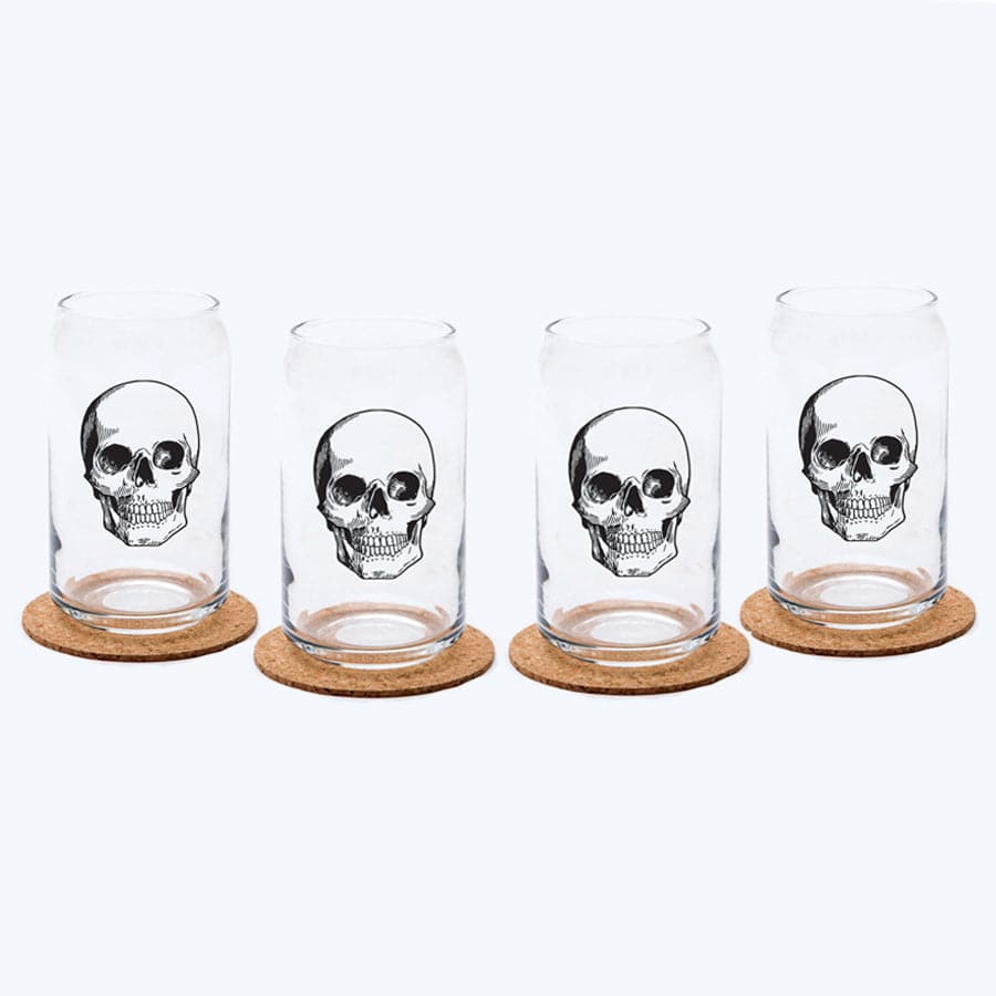 Skull Beer Can Glasses Set of 4 - Counter Couture