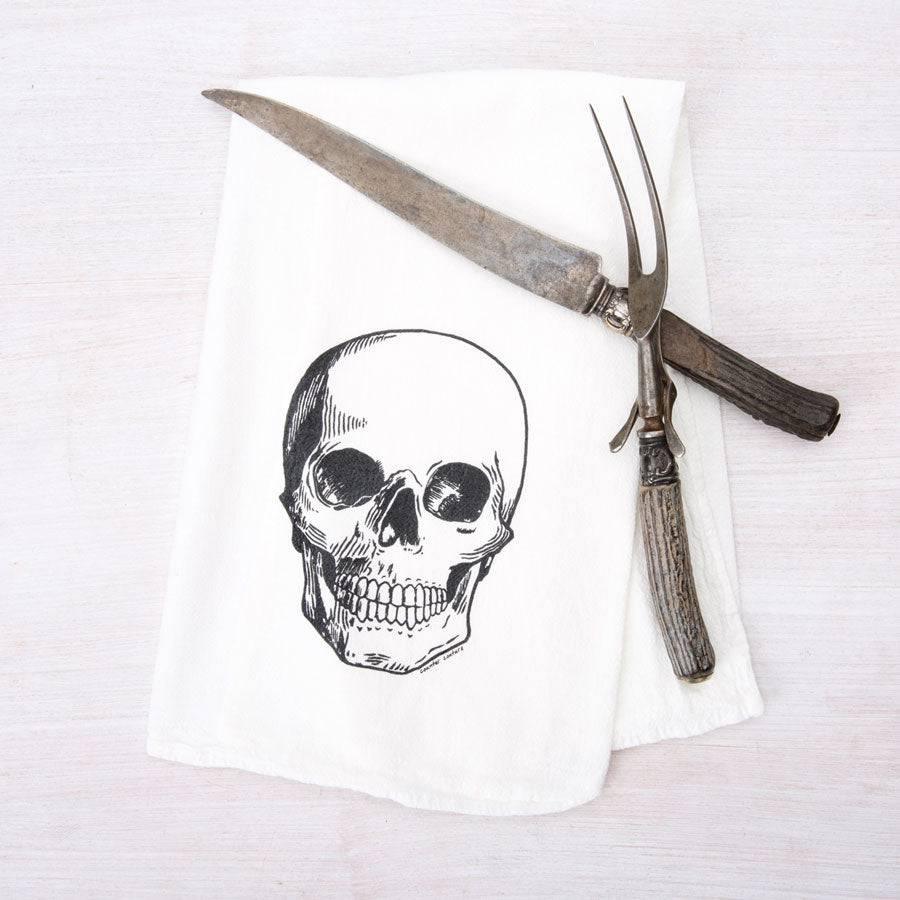 Skull Flour Sack Towel - Eco-Friendly | Hand-Drawn - Counter Couture