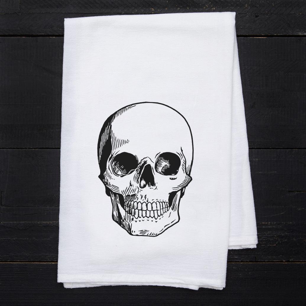 Skull Flour Sack Towel - Eco-Friendly | Hand-Drawn - Counter Couture