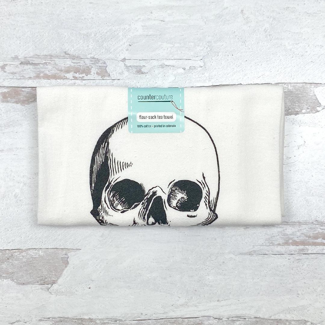 Skull Flour Sack Towel - Eco-Friendly | Hand-Drawn - Counter Couture