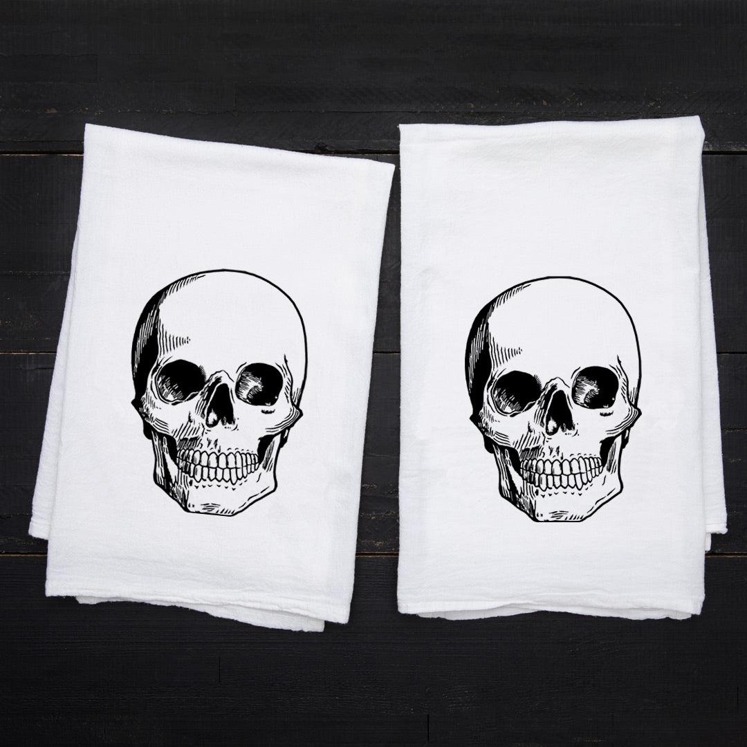 Skull Flour Sack Towel - Eco-Friendly | Hand-Drawn - Counter Couture