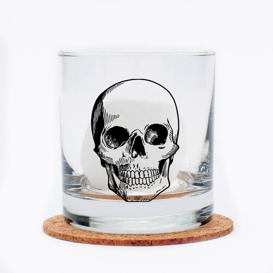 Skull Rocks Glass - Black - 11oz Whiskey Glass - Lead Free - Counter Couture