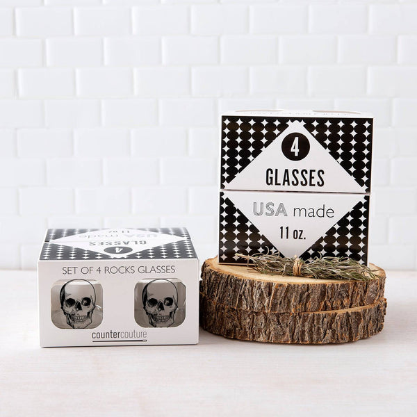 Skull Rocks Glass Boxset of 4-Counter Couture