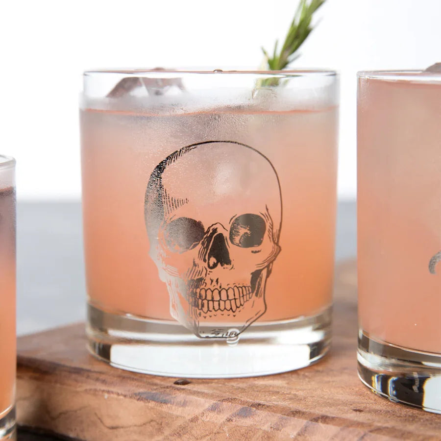 Skull Rocks Glass - Silver - 11oz Whiskey Glass - Lead Free - Counter Couture