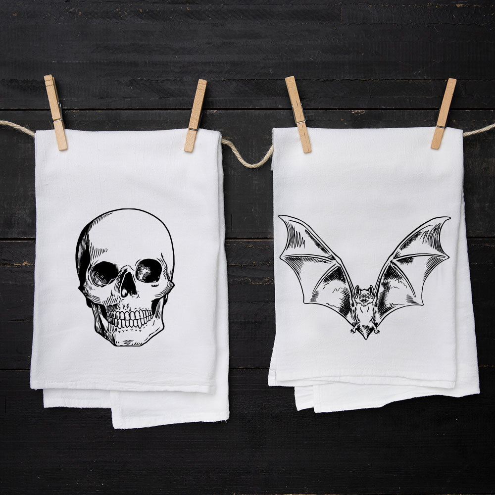 Skull and Bat Tea Towel Set - Counter Couture