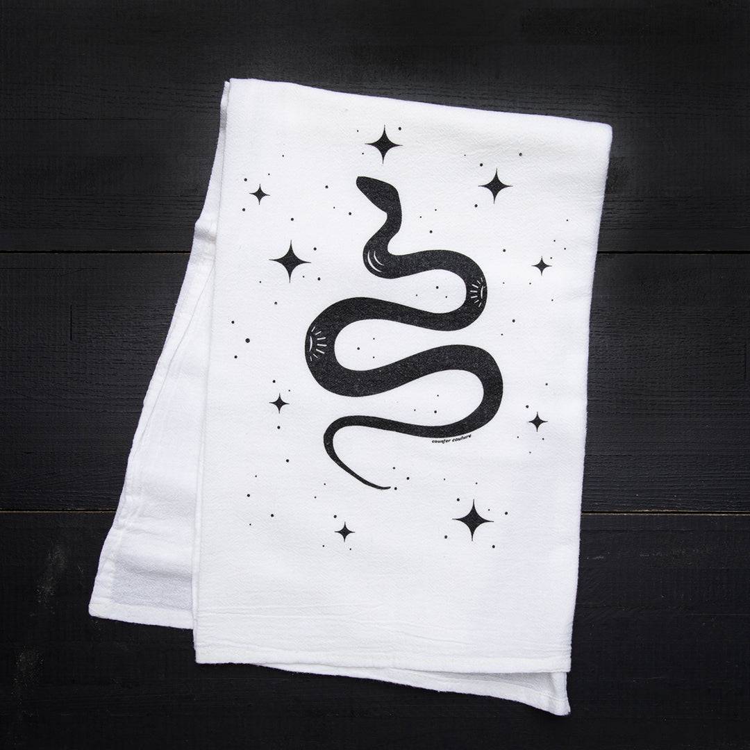 Snake Flour Sack Towel - Eco-Friendly | Hand-Drawn - Counter Couture