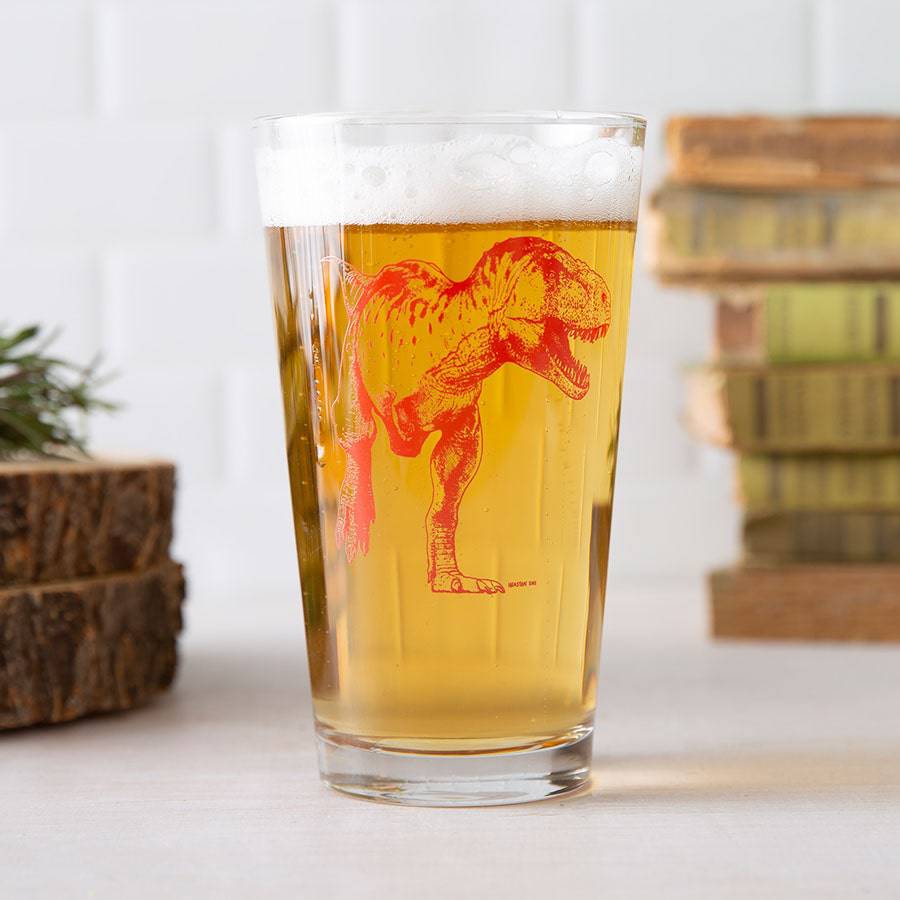 T-rex Beer Pint Glass-Counter Couture